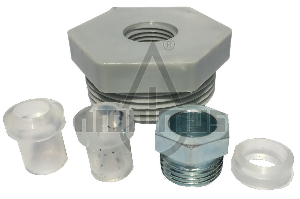 Stopfbuchsverschraubung einfach Kunststoff 1 1/2" x 8/10/12 mm