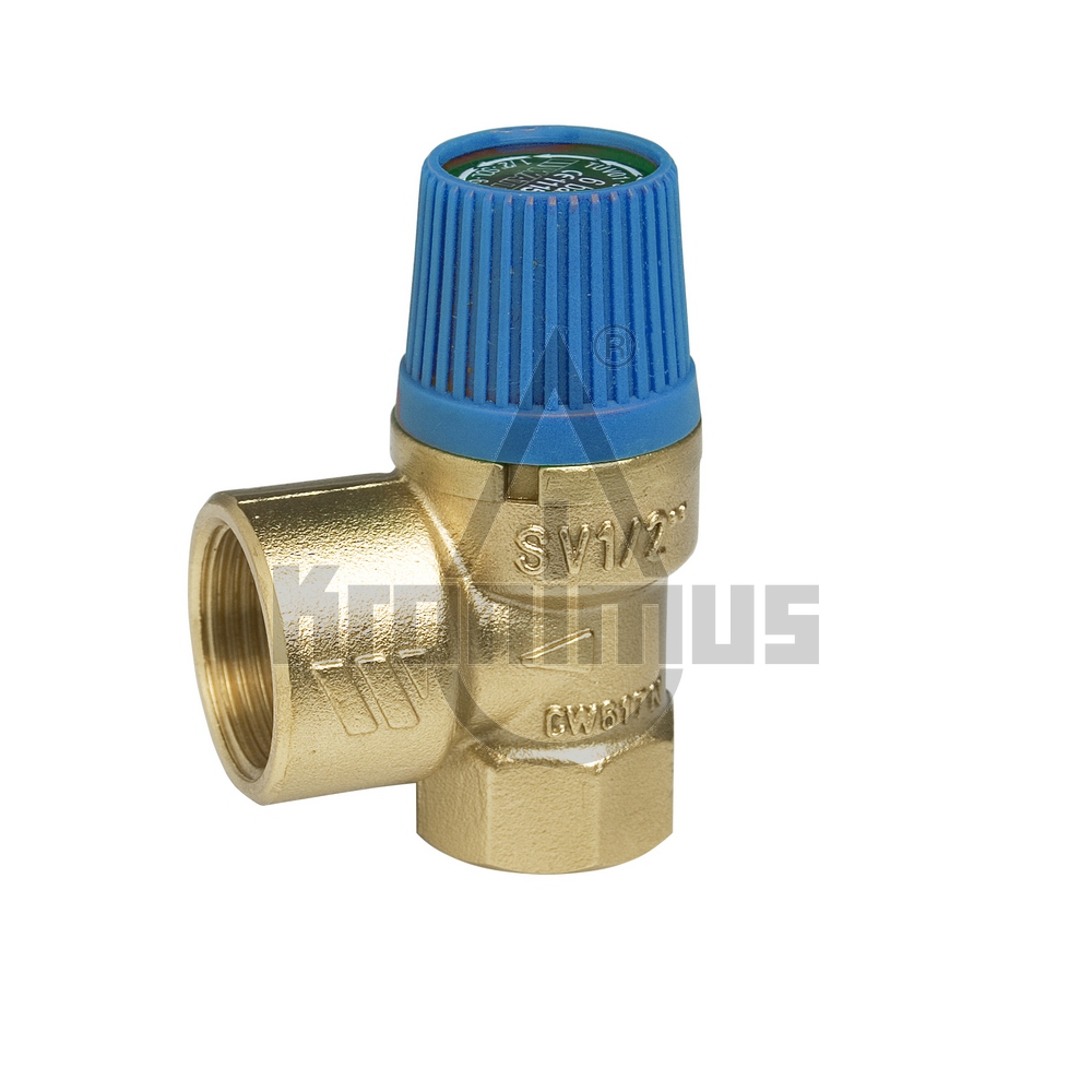 SVW_blau Membran-Sicherheitsventil für Warmwasserbereiter 1/2" 10 bar