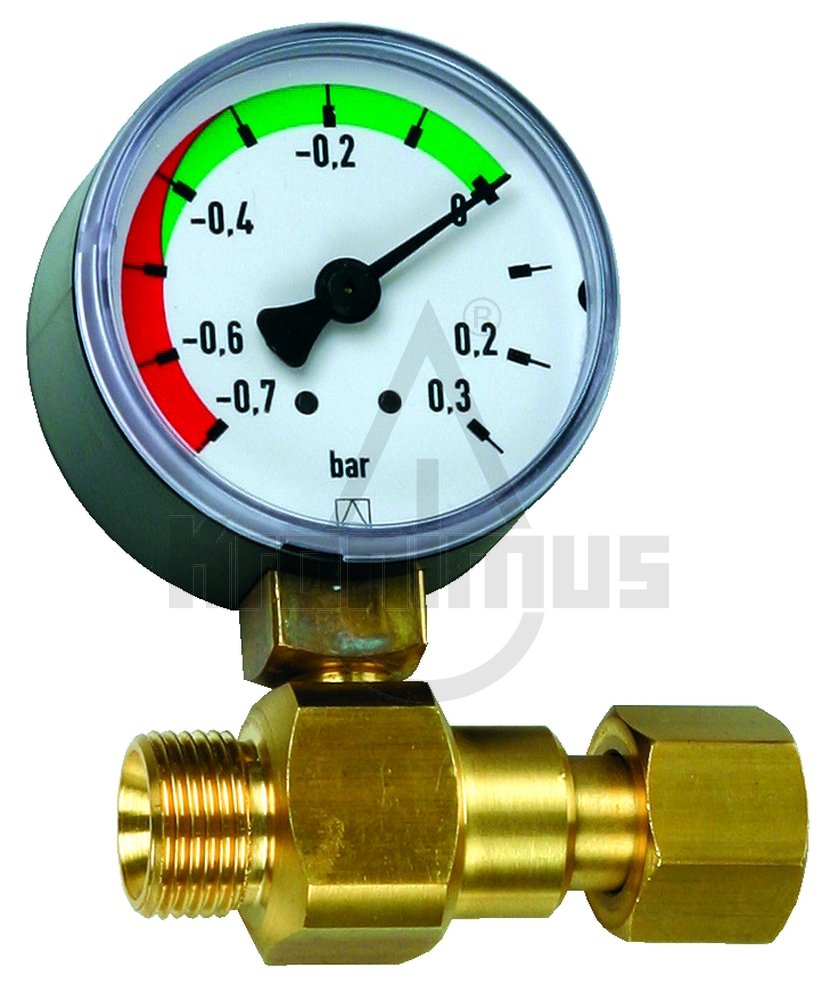 Vakuumadapterstück 3/8"ÜWM x 3/8"AG inkl. Vakumeter