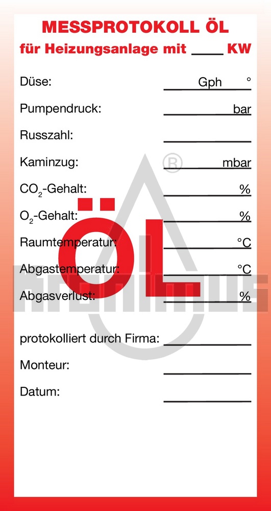 Service-Etiketten Öl - rot ohne Firmeneindruck 100 Stück