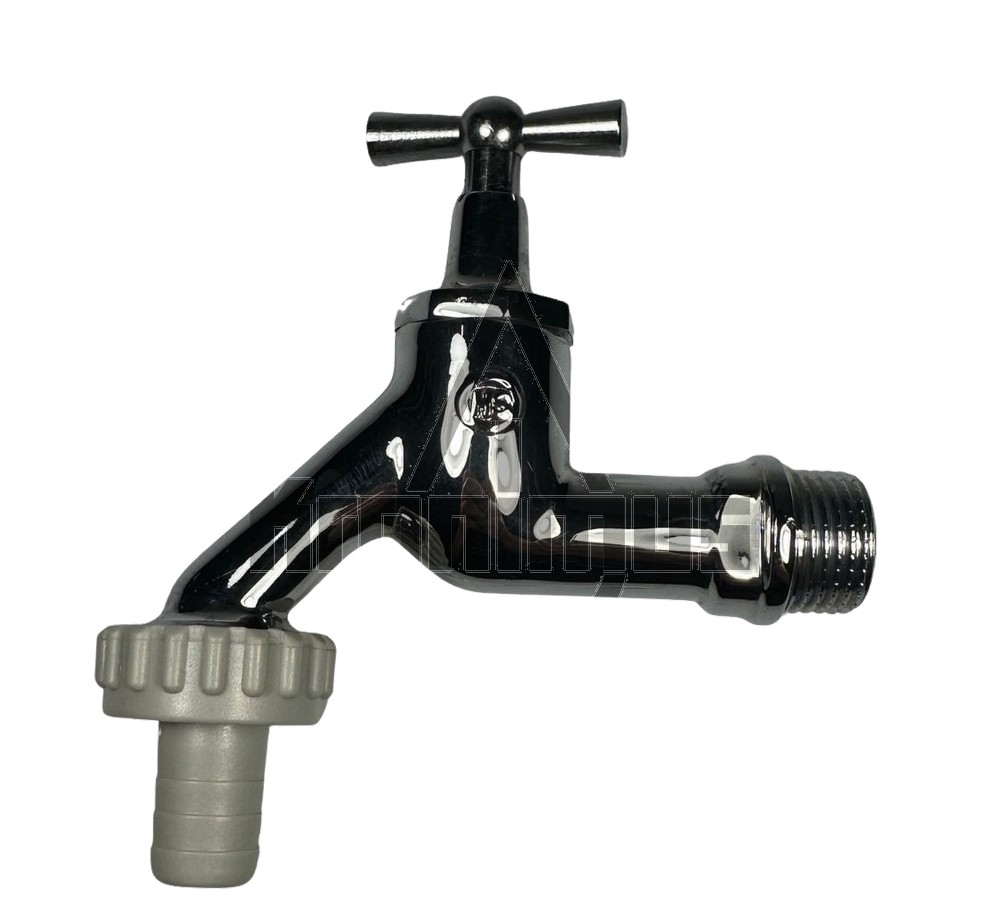 Auslaufventil, 1/2" verchromt poliert o. RV, m.Stopfbuchslosem Oberteil