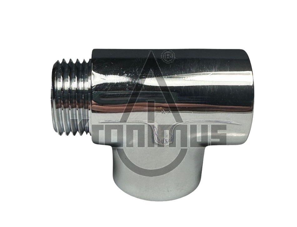 T-Stück 1/2" verchromt 2 x Innengewinde, 1 x Außengewinde