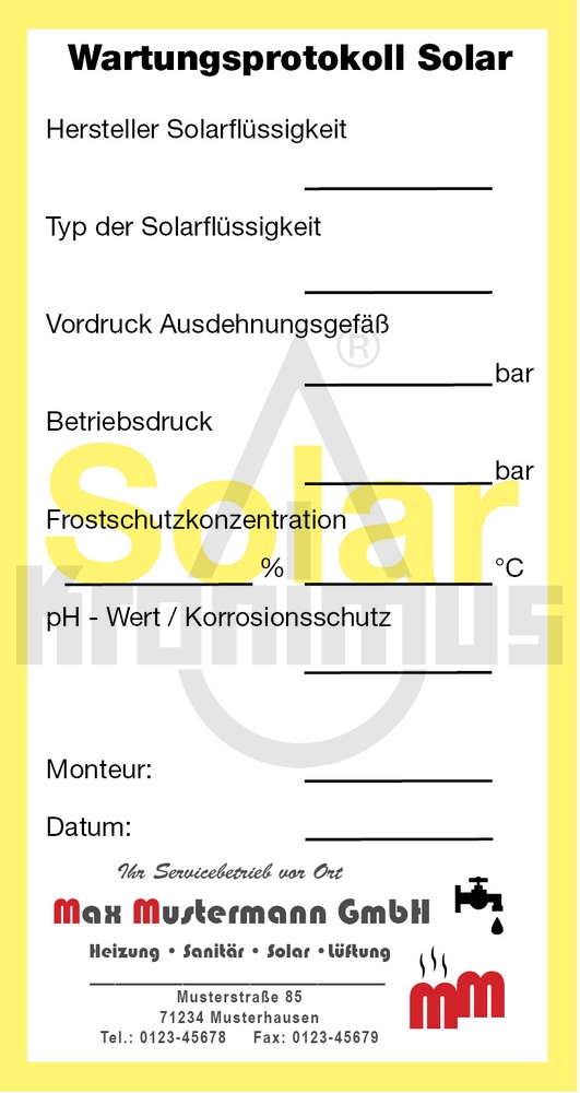 310703353 Service-Etiketten gelb - Solar mit Firmeneindruck 500 Stück