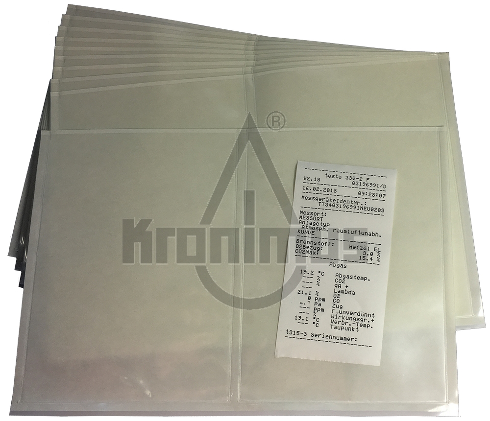 310730010-Kroni-Klebetaschen Kroni Klebetasche für Meßprotokoll (20 Stück-Packung)