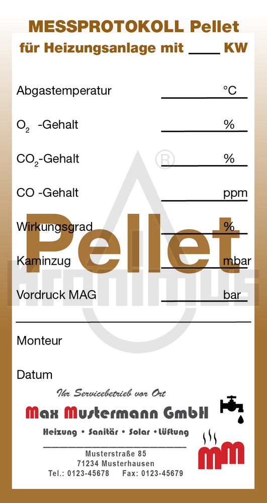 31070337058d0cd1510bec Service-Etiketten Pellet - braun MIT Firmeneindruck 1000 Stück