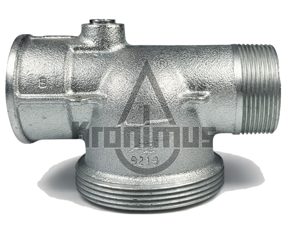 Anschlußstück f. Gaszähler G 10/16 E DN 40, mit Prüfstopfen 1 1/2"