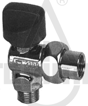 Gasanschlußkugelhahn 1/2", Eckform, mit Sicherheitsventil (TSV)