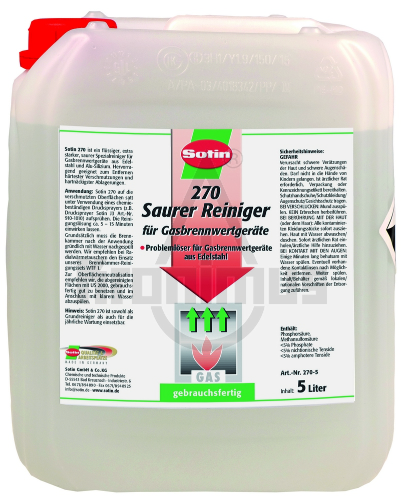 411800194 Sotin 270 für Edelstahl Gasbrennkammerreiniger 5 Liter