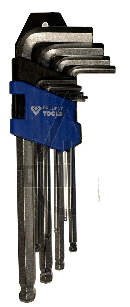 45009-Unbussatz-kurz BRILLIANT TOOLS Winkelstiftschlüssel-Satz, 9-tlg, Innensechskant-Profil, kurz