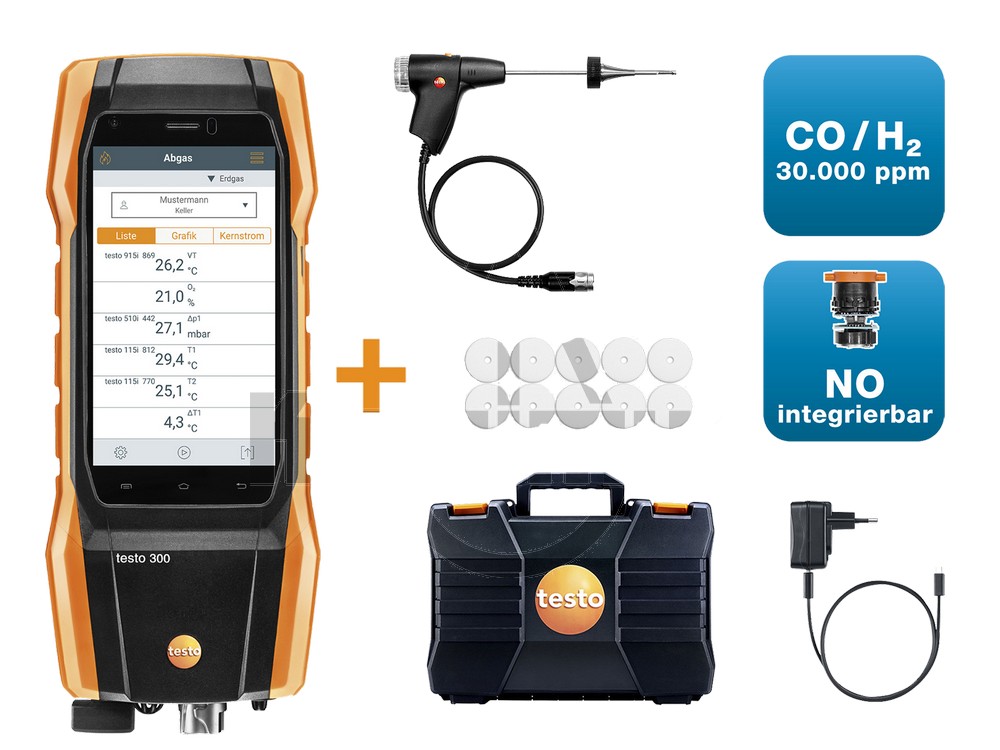 310727002-testo-300-Next-Level-Set-DE-COH2-30000ppm-NOintegrable Testo 300 Profi Set BASIC - Set 0564 3004 09