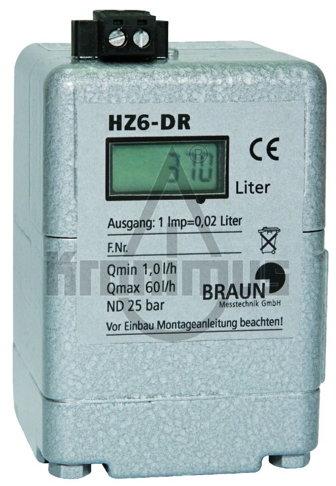 116324160-HZ6DR_01_L Braun Ölmengenzähler HZ-6 DR, 1/8" 1-60 l/h