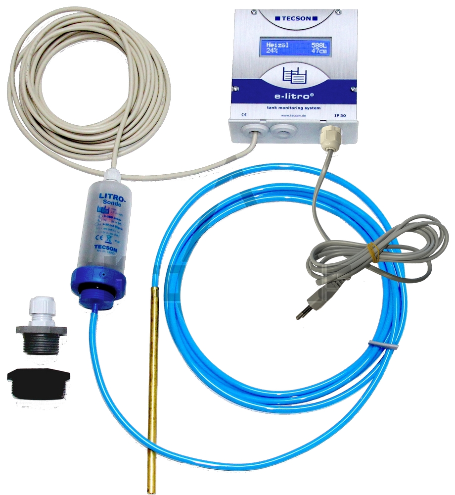 118308525-eLitro-neu-mit-Schuko-Stecker e-litro Tankanzeiger Komplettsystem elektronische Anzeige in L und % max. 10.000 L