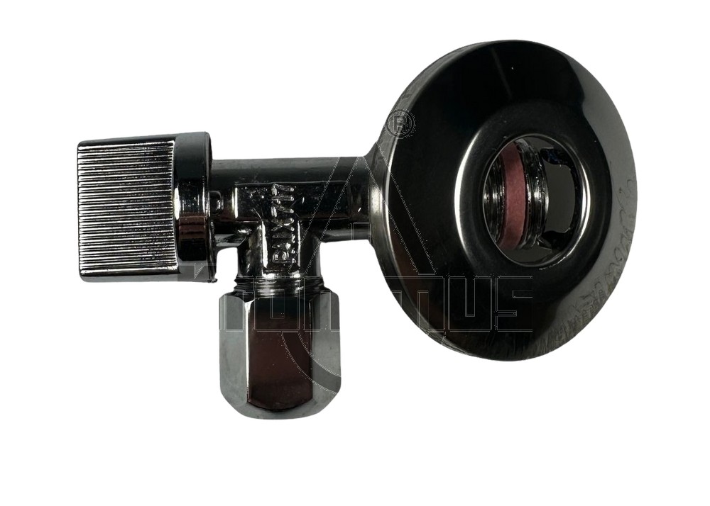 Kugeleckventil 1/2" mit Schubrosette selbstdichtend, verchromt