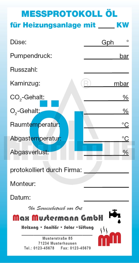 31070335258d0cd11daa25 Service-Etiketten Öl - blau mit Firmeneindruck 1000 Stück