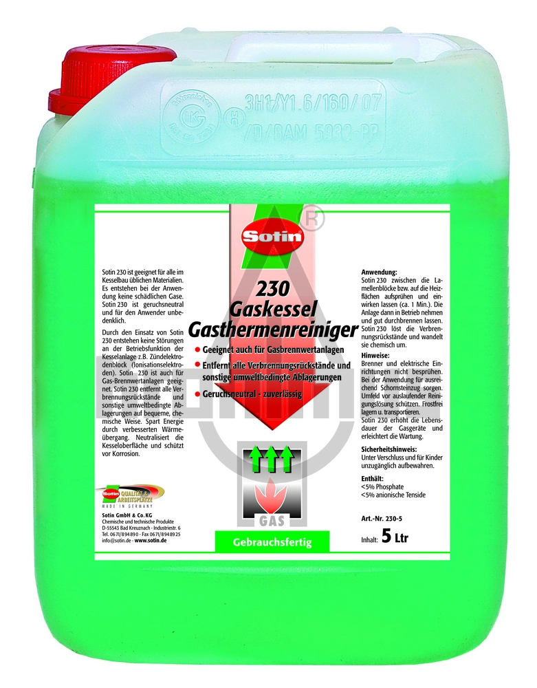 Sotin 230, Reiniger f. Gaskessel 5 Liter Kanister