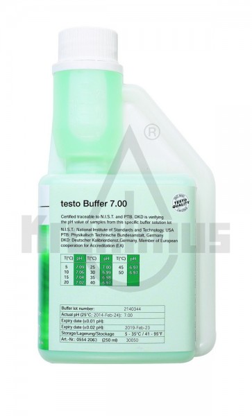 pH Pufferlösung 7.00 in 250 ml Dosierflasche für T 206