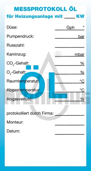 Service-Etiketten Öl - blau ohne Firmeneindruck 250 Stück