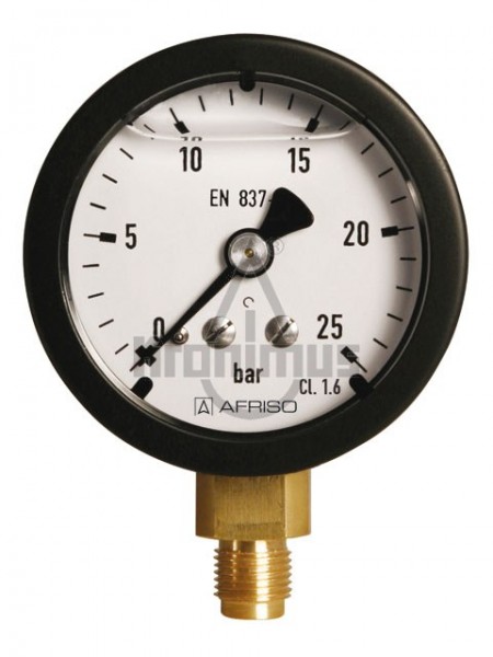 Glyzerin-Manometer R 1/8&quot; radial, 0-25 bar, 50 mm
