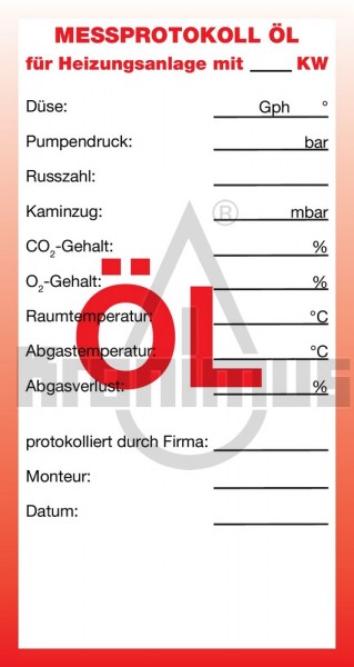 Service-Etiketten Öl - rot ohne Firmeneindruck 100 Stück