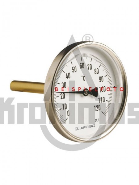 Bimetall-Zeigerthermometer 0 - 120 C° Durchm. 100 mm, Fühlerlänge 100 mm