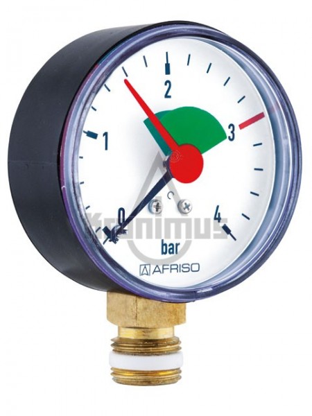 Heizungsmanometer radial 3/8&quot; 63 mm