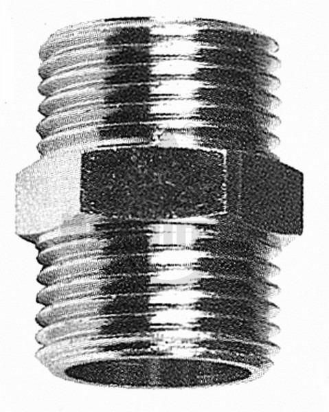 Sechskant-Nippel, flachdichtend MS, 25 mm, 3/4&quot;